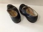 Vintage Baby Todlers Girls Black Patent Leather Shoes  One Button Catch  Bows