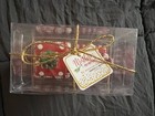 Macy s Handmade Glass Present Ornament Set Of 2 Red white green gold Christmas