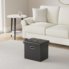 Cosyland Ottoman With Storage Folding Leather Ottoman Footrest Foot Stool Bro   