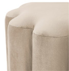Lillian Velvet Tufted Ottoman  Beige