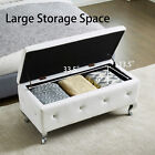 Upholstered Storage Bench Entryway Storage Ottoman End Of Bed Footrest