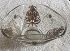 Vintage 1960s Georges Briard Retro Glass Candy nuts Bowl Gold Birds  Stars