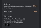 Dune  Part Three 70mm Imax Tickets Row G Center - 2 Tickets - Irvine 12 17
