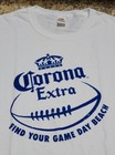 Corona Extra Beer Football Bottle Beach White Crew Neck T Shirt Gildan Largemens