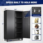 Locking Rolling Garage Cabinet 43 w  Metal With Pegboard   Shelves  Tool Storage