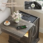Nightstand Set Of 2 With Gun Safe Drawer  Led Sensor Lights   Charging Station