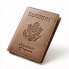 Rfid Blocking Passport Holder Leather Travel Wallet Card Case Essentials Kit Pro