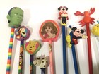 Lot Of 15 Vintage 1980   s Novelty Pencils Eraser Toppers Disney Christmas Troll