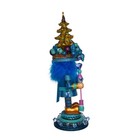 Kurt Adler Hollywood Wooden Nutcracker Collection  Blue With Tree  18 