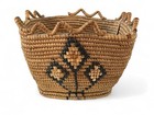 Antique Native American Salish Thompson River Imbricated Floral Basket