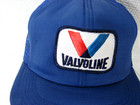 Vtg Valvoline Oil Blue Embroidered Patch Mesh Snap Back Trucker Hat Cap