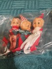 New Lot Of 3 Vintage Christmas Elf pixie Knee Hugger Figures Made In Japan