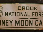 Vintage Us Forest Service Porcelain Sign Honey Moon Smokey National Park Gas Oil
