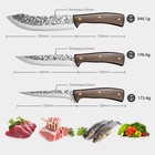 3 Pieces Sharp Boning Knife Set High Carbon Steel Meat Cleaver Butcher Knife Set