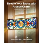 Uimoso Stained Glass Hanging Panel In Tiffany Style  35 1 x12 9 