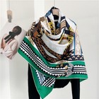 Sallys Boutique Twill Silk Wrap Scarf Stole Saddle Print Square Shawl Hijab 53 