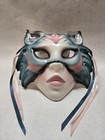 Vintage 1989 Clay Art Usa Made Ceramic Woman s Masquerade Animal Mask Ribbons