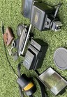 Vintage Camera Accessories Lot Nikon Pentax Sunpak Flash Eyecup Cases