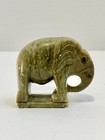 Hand Carved Elephant Green Stone Figurine Mini Statue 2   