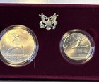 1992 Us Olympic 2 Coin Uncirculated Set Silver Dollar Half Dollar Ogp Coa