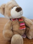 Russ Berrie Cubly Brown Sitting Teddy Bear Plush Animal Striped Scarf Tag 9  
