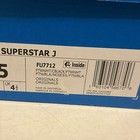 Adidas Superstar J Unisex Kids White Black Leather Sneakers Us Size 5 Lace Up