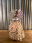 Ksa 16  Fiber Optic Angel Christmas Tree Topper White Gold Lighted Decor