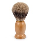 Qshave 100  Pure Badger Hair Shaving Brush 4 05 Inch Wood Handle Brown Handmade