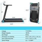 Electric Folding Treadmill Portable Cardio Running Machine W  App Control Blue