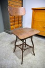 Vintage Toledo Drafting Table Industrial Stool Desk Chair Wood Seat Antique