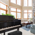 Adjustable Piano Bench Wooden Piano Stool With Music Storage   Height Adjustable