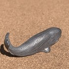 Vintage Pewter Whale Miniature Figurine 1 75   