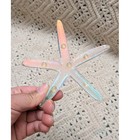 Dichroic Glass Starfish Figurine Iridescent Art Glass Coastal Decor 4 5 Inch