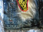 Makobi Acid Washed Jean Jacket Rolling Stones  Budweiser Hand Sewn Patches  Vntg