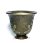 Old Chinese Tibet Bronze Carving Auspicious Symbol Cup Bowl Ancient Collectible