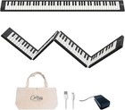 88-key Folding Portable Piano With 128 Sounds Usb Midi Travel Keyboard