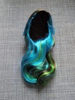 Truly Me 89 B Wig Brown Hair Green Blue Highlights American Girl Doll Custom