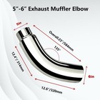 5  To 6  Exhaust Elbow Tip With Steel Clamp  Silver Chrome