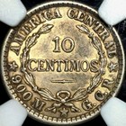 10 C  ntimos 1912 Volcanoes For The Three Mountain Ranges Costa Rica Au58 Ngc    
