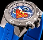 Invicta Men Superman Chronograph Gunmetal Blue Ltd Ed Strap Watch