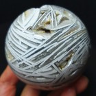 Rare 318 5g 63mm Natural Grid Agate Stone Geode Sphere Ball Healing A4949
