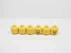 Lego Lot Of 6 Yellow Male Boy Printed Heads W  Facial Hair Minifig S8