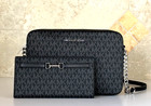 Michael Kors Jet Set Item East West Shoulder Crossbody Bag   Wallet Mk Black