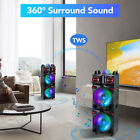 9000w Bluetooth Speaker Dual 10  Subwoofer Heavy Bass Sound System Party   Mic