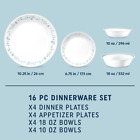 Corelle Country Cottage 16-piece Mugless Dinnerware Set  Service For 4