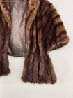 Vintage 50s Luxury Genuine Mink Fur Stole Cape Shawl Wrap Slash Pockets