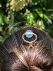Hand Forged French-style Brass Hairpin With Aquamarine - Made On Maui