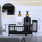 Cisily Kitchen Soap Dispenser Set With Sink Caddy  Glass Bottle  Hand And Dish S