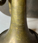 Antique 1900 Universalle De Paris Couesnon   Cie Brass Cornet W  Case Accessorie