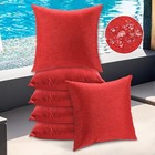 Outdoor Pillow Covers 6 Pack Red Waterproof Throw Pillow Covers Linen Patio 